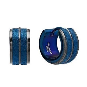 🖤💙🖤 Stainless Black & Blue Huggie Earrings 🖤💙🖤